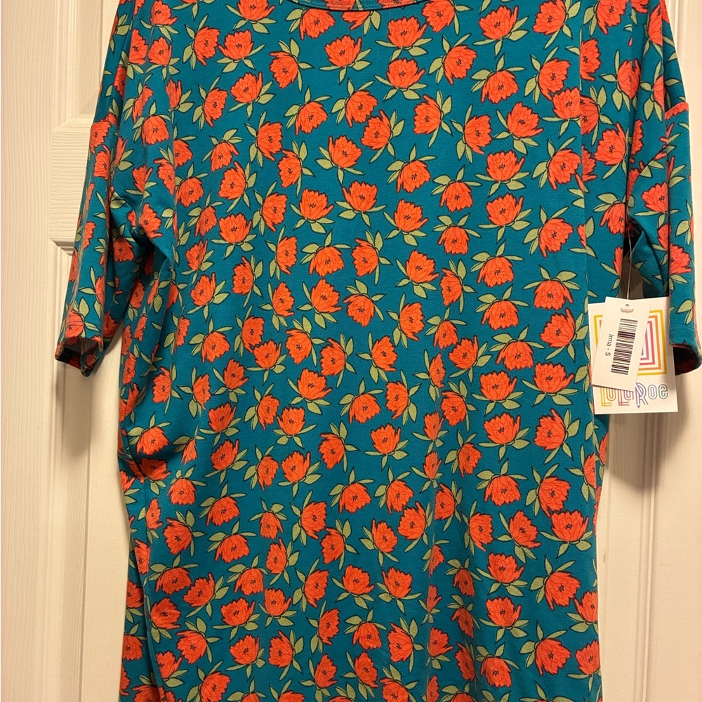 LuLaRoe Teal and Orange Floral Irma NWT Size S - Silky material
